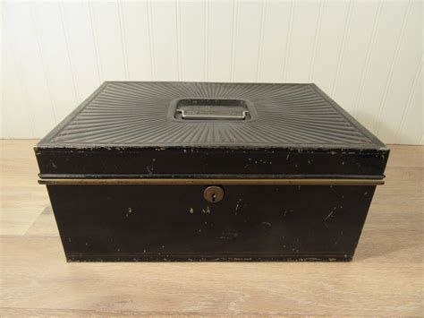 black metal box vintage|vintage metal storage box.